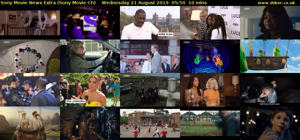 Sony Movie News Extra (Sony Movie Ch) Wednesday 21 August 2019 05:50 - 06:00