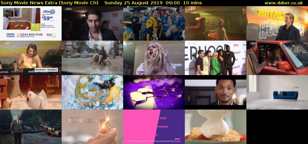 Sony Movie News Extra (Sony Movie Ch) Sunday 25 August 2019 09:00 - 09:10
