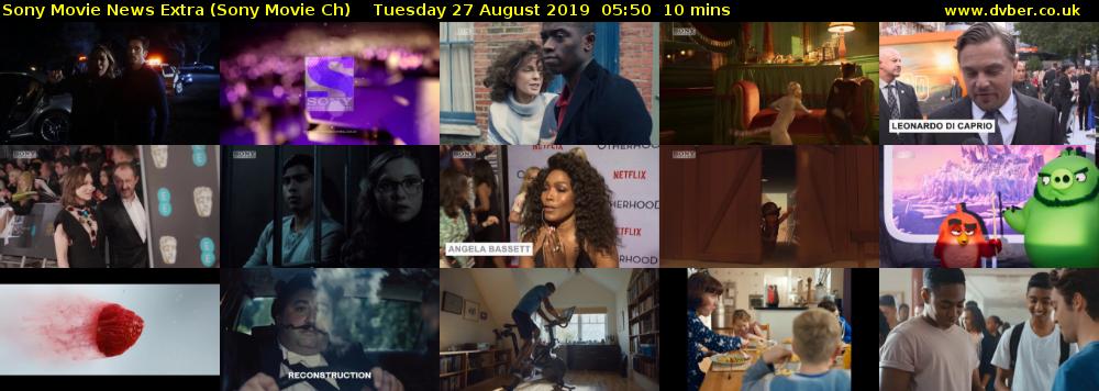 Sony Movie News Extra (Sony Movie Ch) Tuesday 27 August 2019 05:50 - 06:00