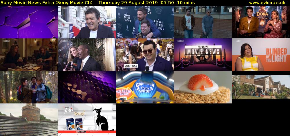 Sony Movie News Extra (Sony Movie Ch) Thursday 29 August 2019 05:50 - 06:00
