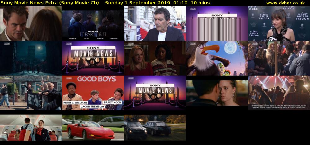 Sony Movie News Extra (Sony Movie Ch) Sunday 1 September 2019 01:10 - 01:20