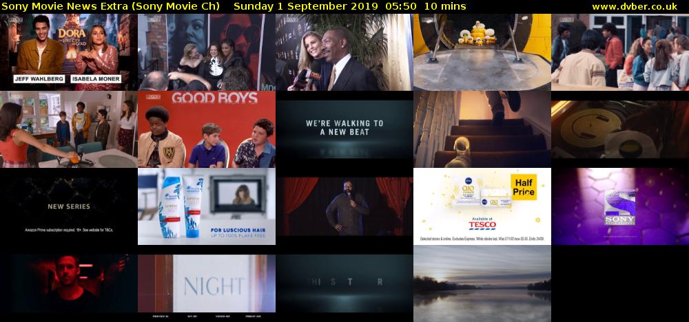 Sony Movie News Extra (Sony Movie Ch) Sunday 1 September 2019 05:50 - 06:00