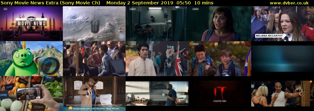 Sony Movie News Extra (Sony Movie Ch) Monday 2 September 2019 05:50 - 06:00