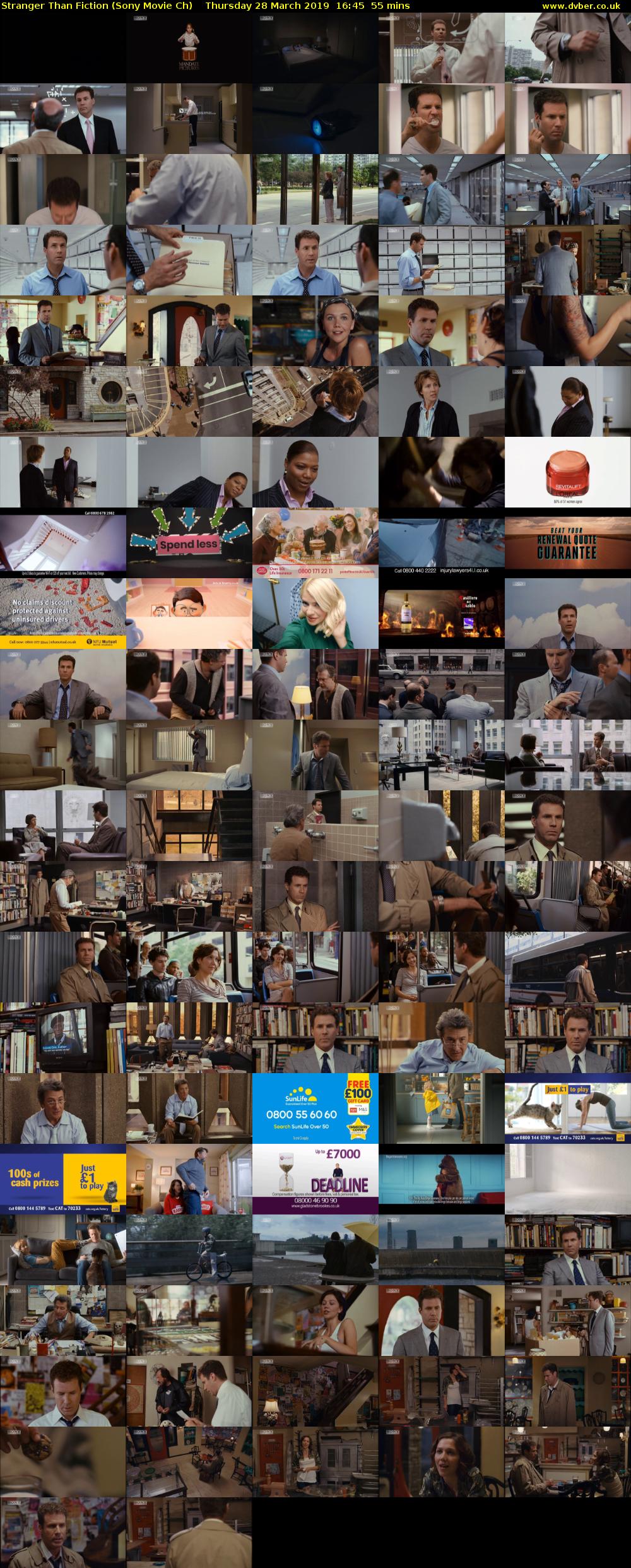 Stranger Than Fiction (Sony Movie Ch) Thursday 28 March 2019 16:45 - 17:40
