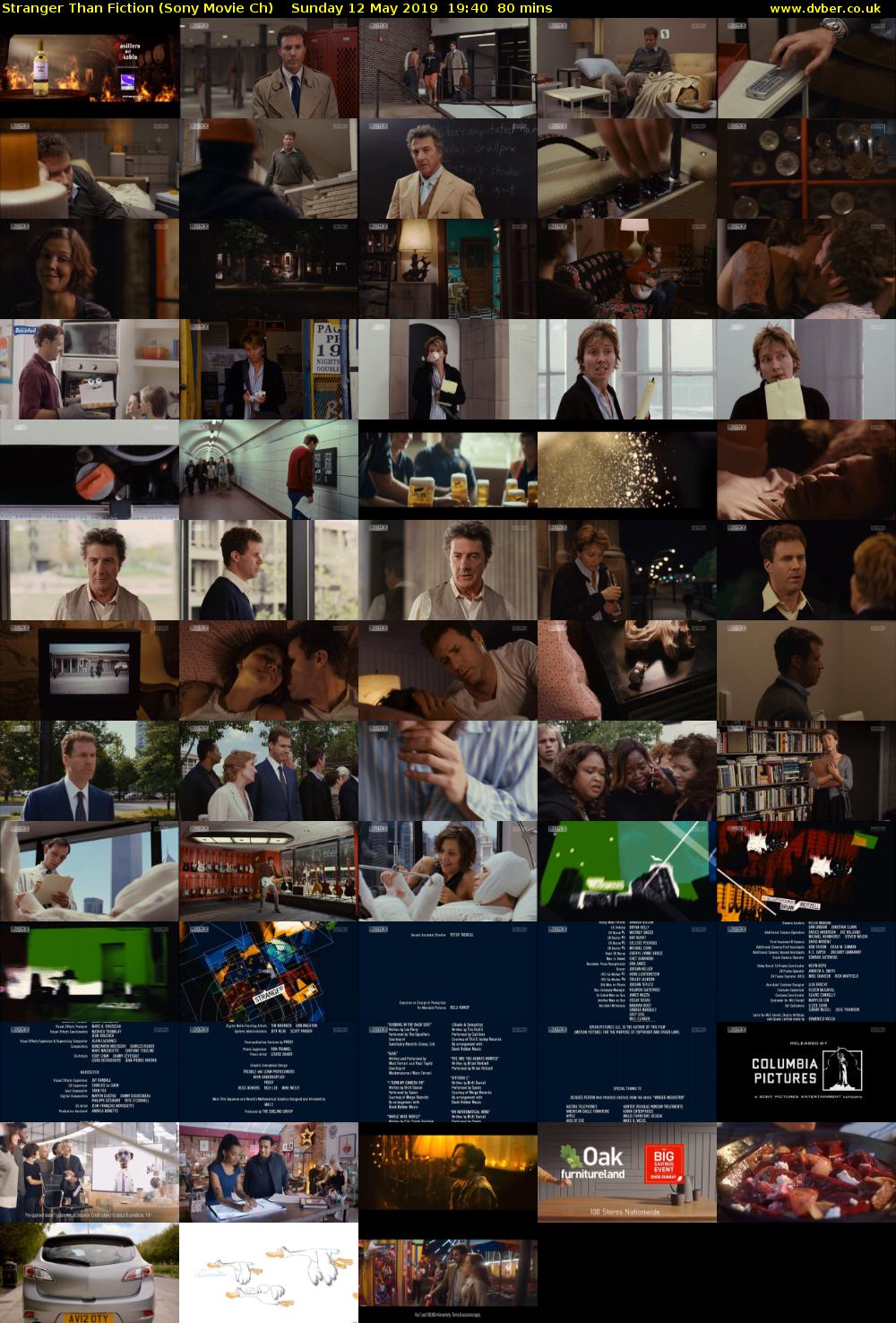 Stranger Than Fiction (Sony Movie Ch) Sunday 12 May 2019 19:40 - 21:00