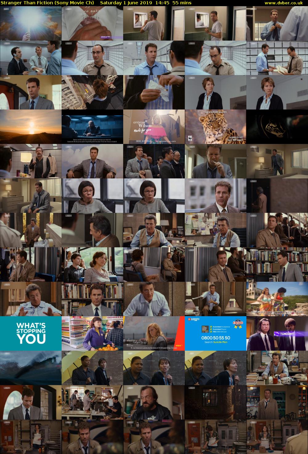 Stranger Than Fiction (Sony Movie Ch) Saturday 1 June 2019 14:45 - 15:40