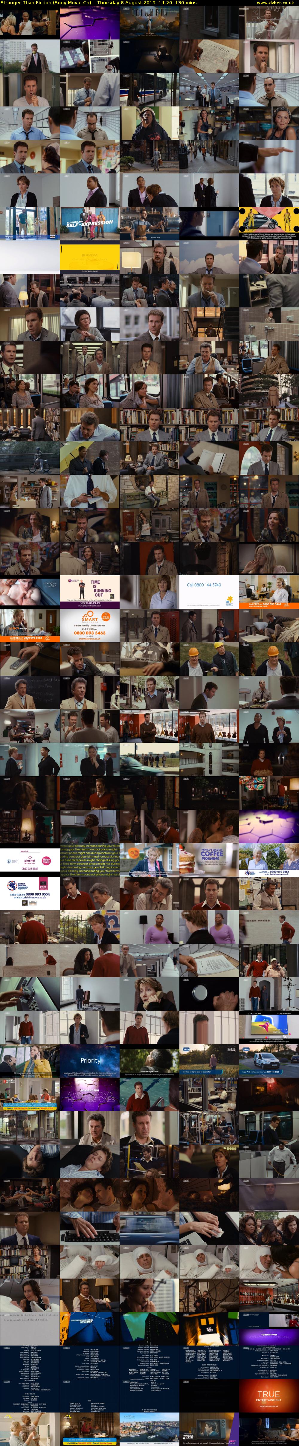Stranger Than Fiction (Sony Movie Ch) Thursday 8 August 2019 14:20 - 16:30