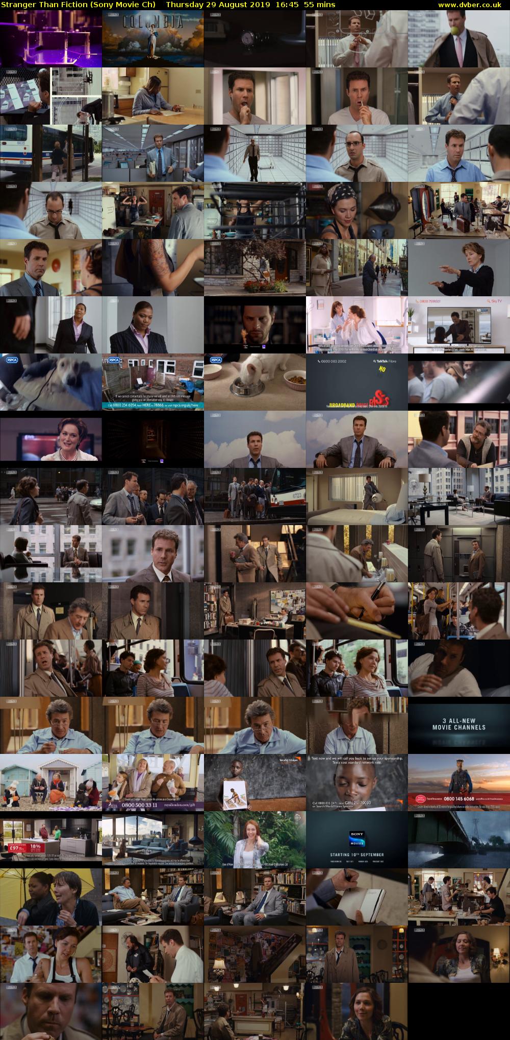 Stranger Than Fiction (Sony Movie Ch) Thursday 29 August 2019 16:45 - 17:40