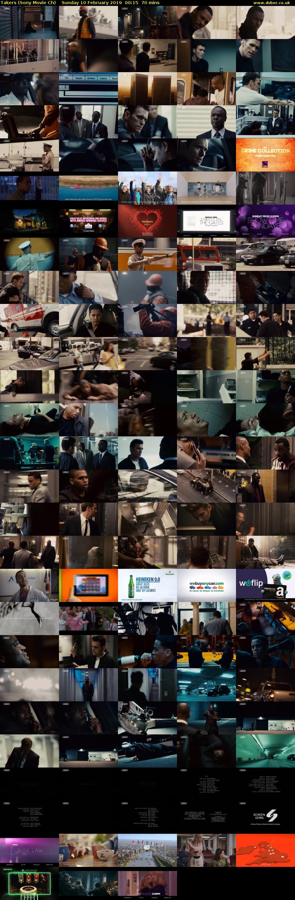 Takers (Sony Movie Ch) Sunday 10 February 2019 00:15 - 01:25
