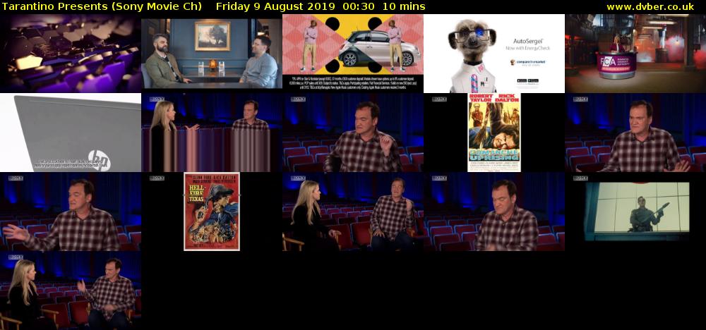 Tarantino Presents (Sony Movie Ch) Friday 9 August 2019 00:30 - 00:40