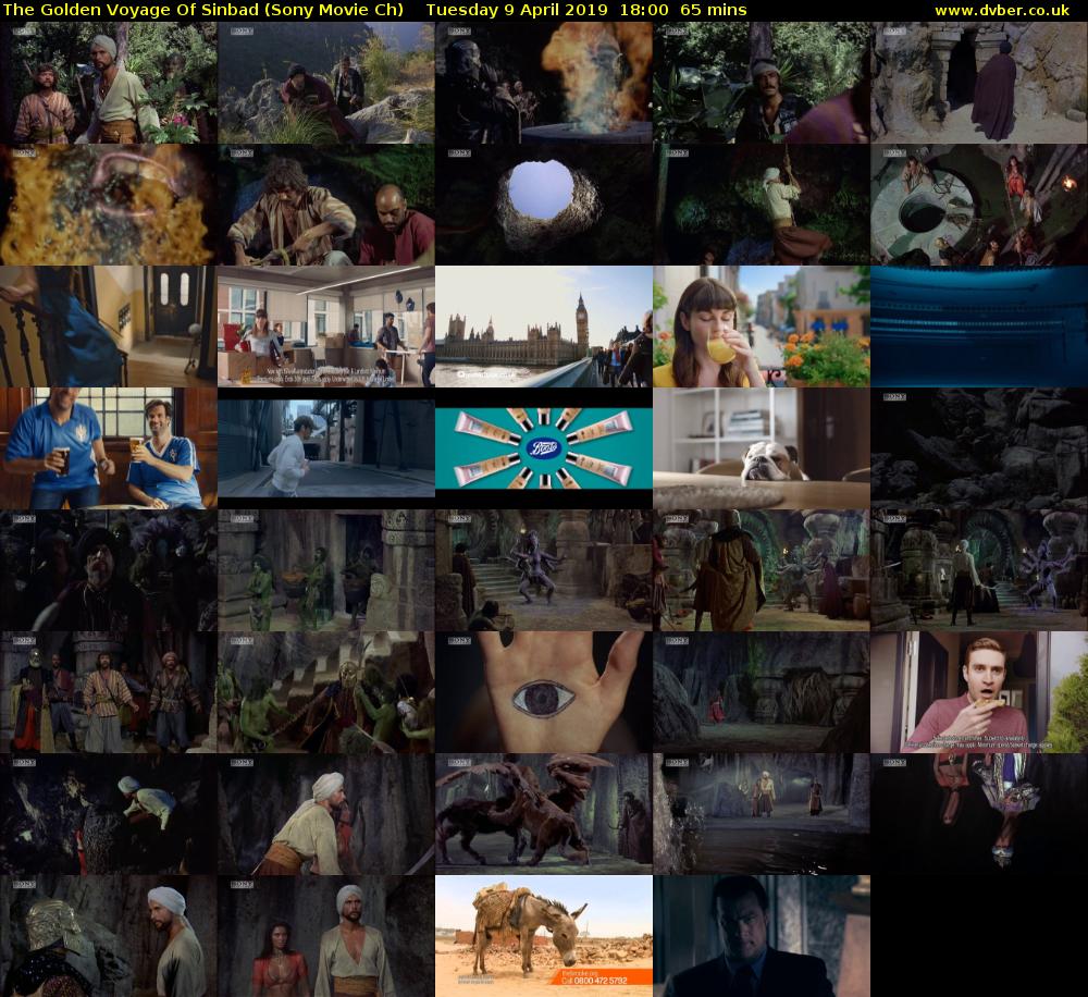 The Golden Voyage Of Sinbad (Sony Movie Ch) Tuesday 9 April 2019 18:00 - 19:05