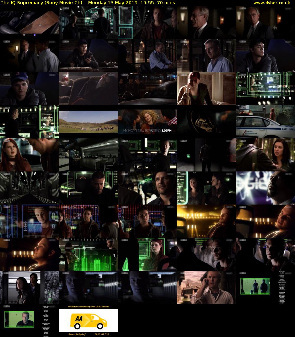 The IQ Supremacy (Sony Movie Ch) Monday 13 May 2019 15:55 - 17:05