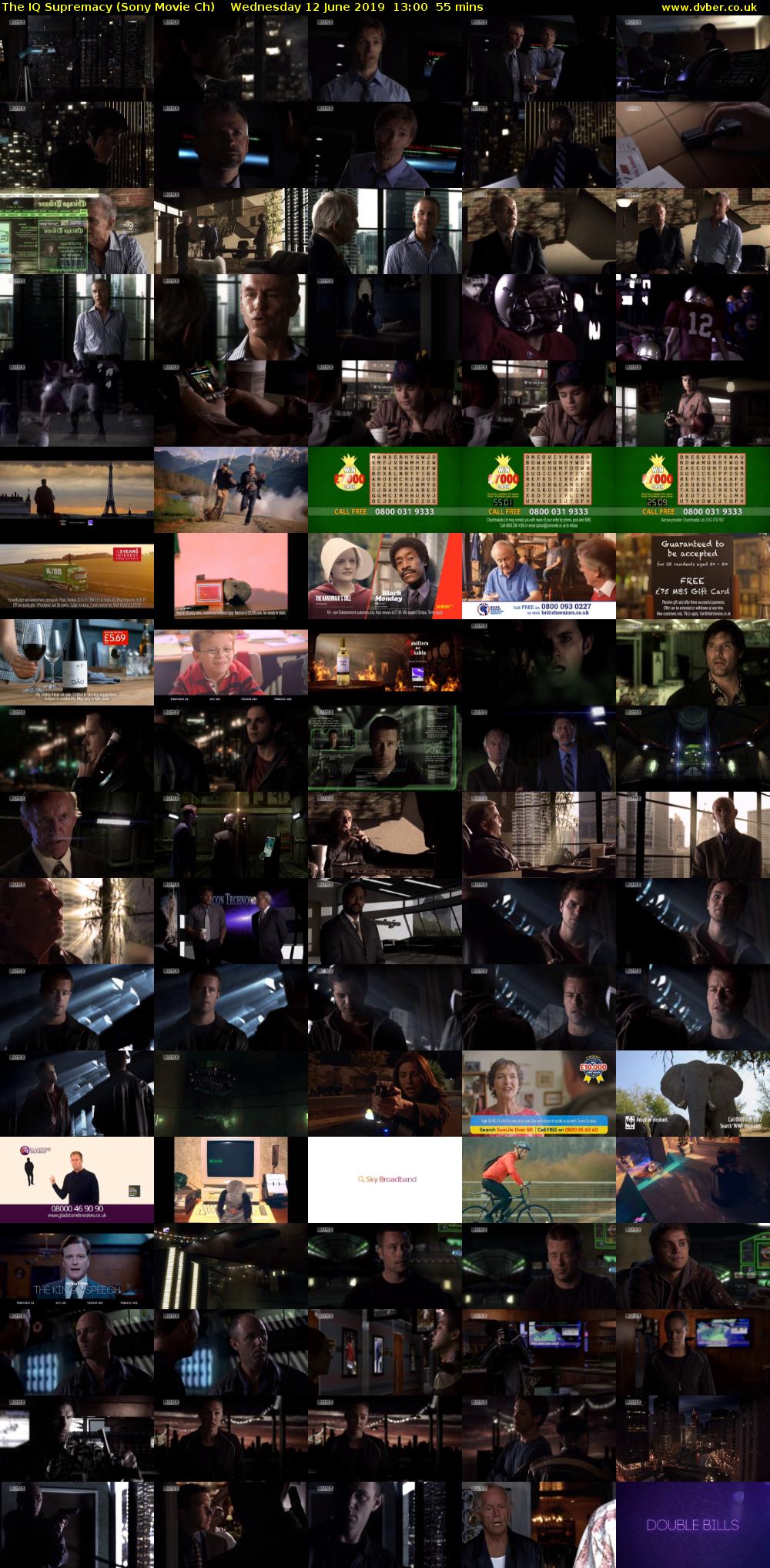 The IQ Supremacy (Sony Movie Ch) Wednesday 12 June 2019 13:00 - 13:55