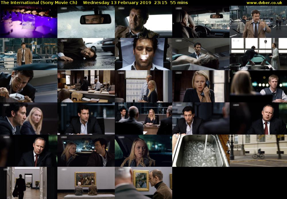 The International (Sony Movie Ch) Wednesday 13 February 2019 23:15 - 00:10