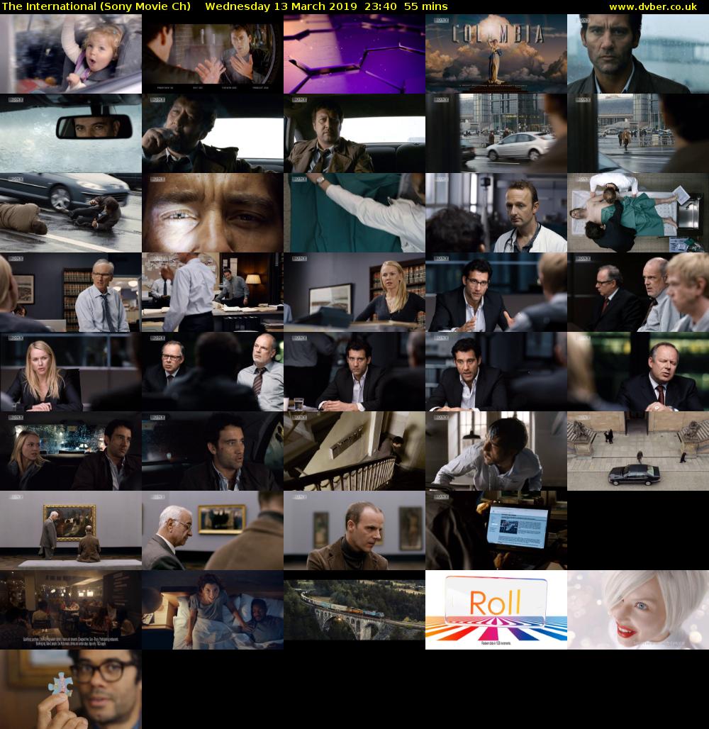 The International (Sony Movie Ch) Wednesday 13 March 2019 23:40 - 00:35
