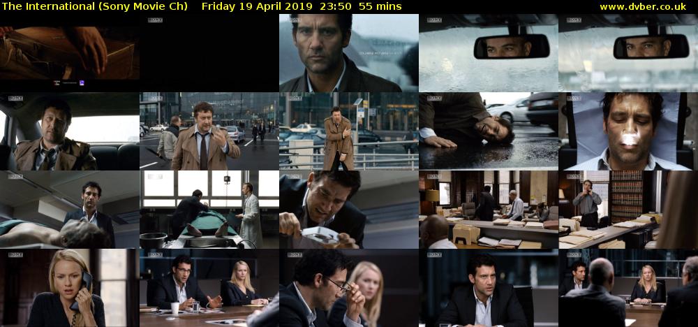 The International (Sony Movie Ch) Friday 19 April 2019 23:50 - 00:45