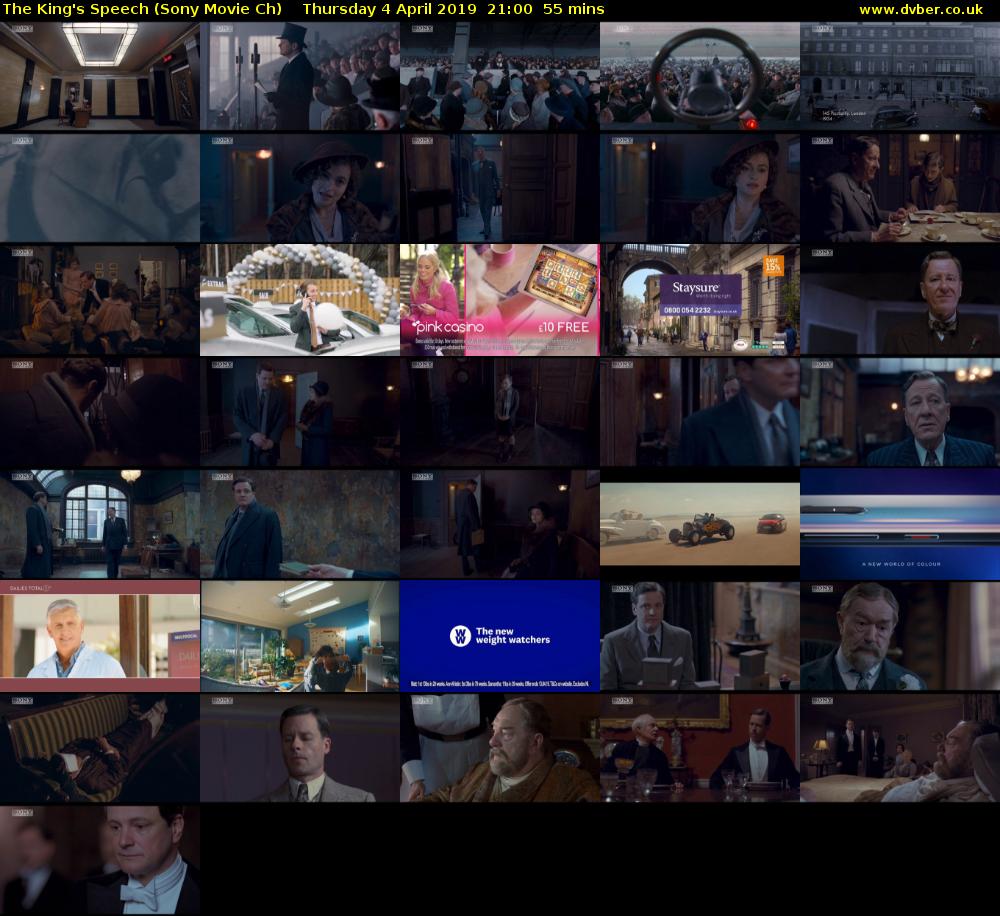 The King's Speech (Sony Movie Ch) Thursday 4 April 2019 21:00 - 21:55