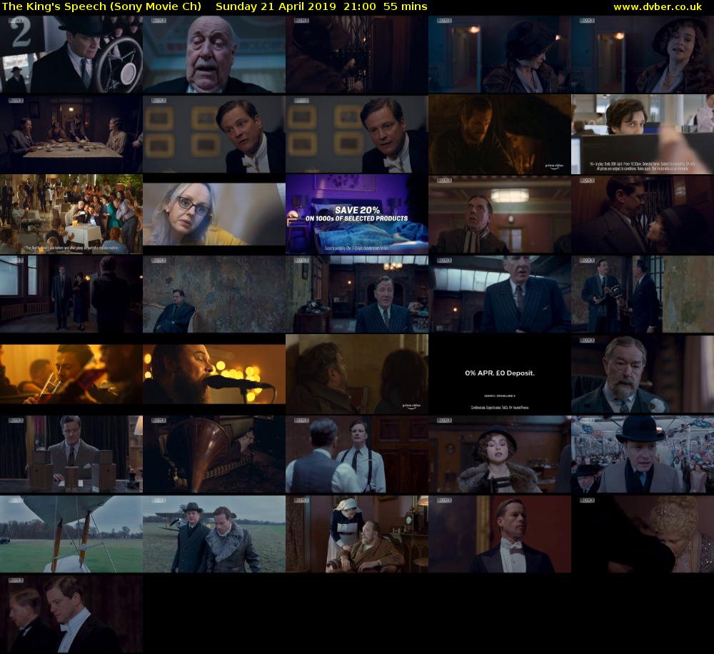 The King's Speech (Sony Movie Ch) Sunday 21 April 2019 21:00 - 21:55