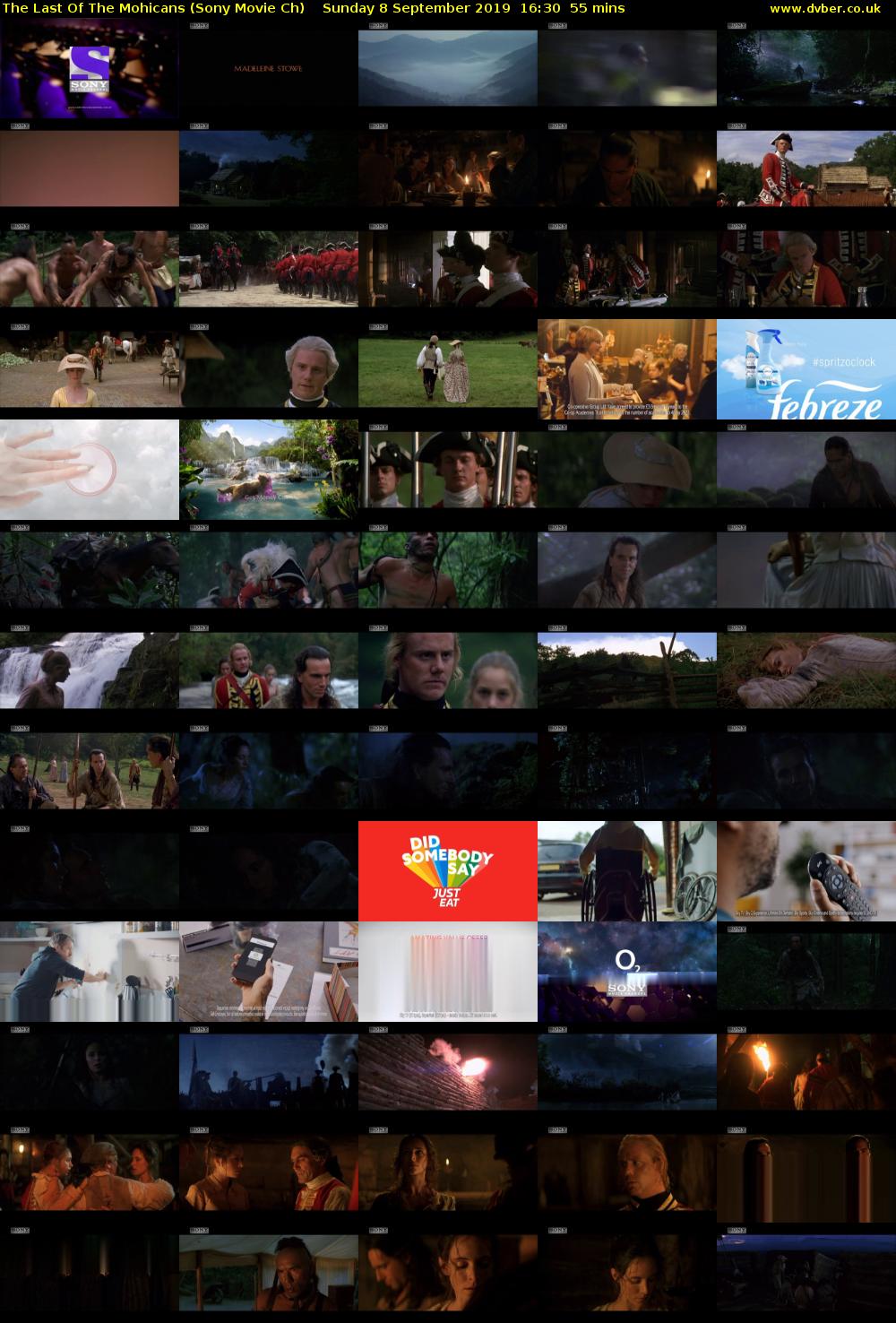 The Last Of The Mohicans (Sony Movie Ch) Sunday 8 September 2019 16:30 - 17:25