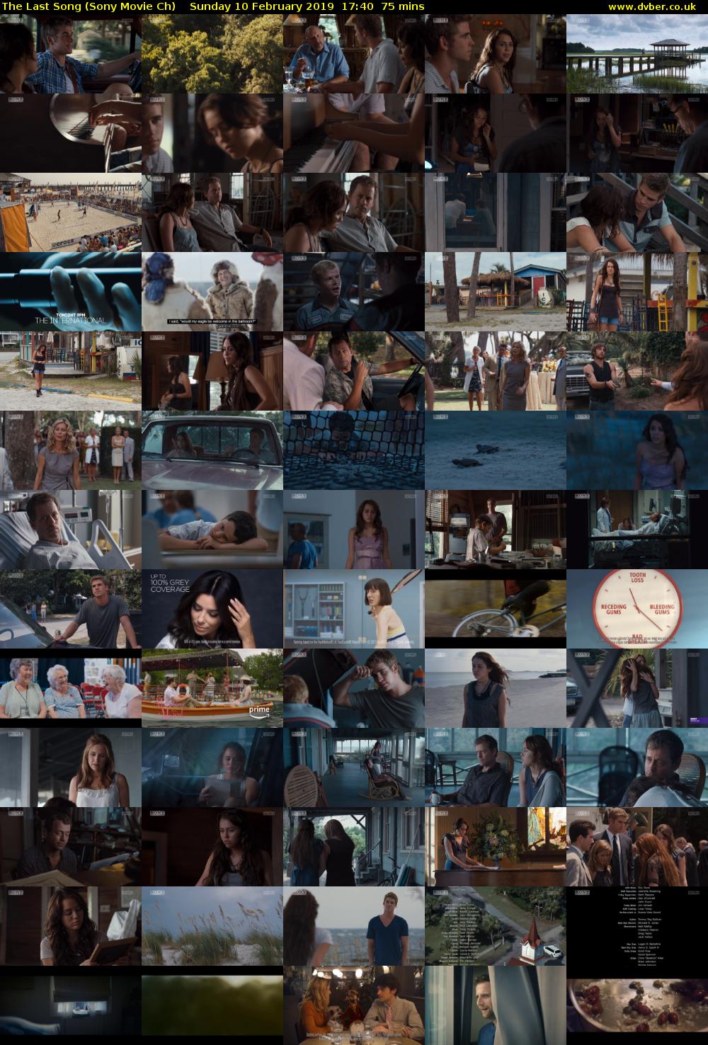 The Last Song (Sony Movie Ch) Sunday 10 February 2019 17:40 - 18:55