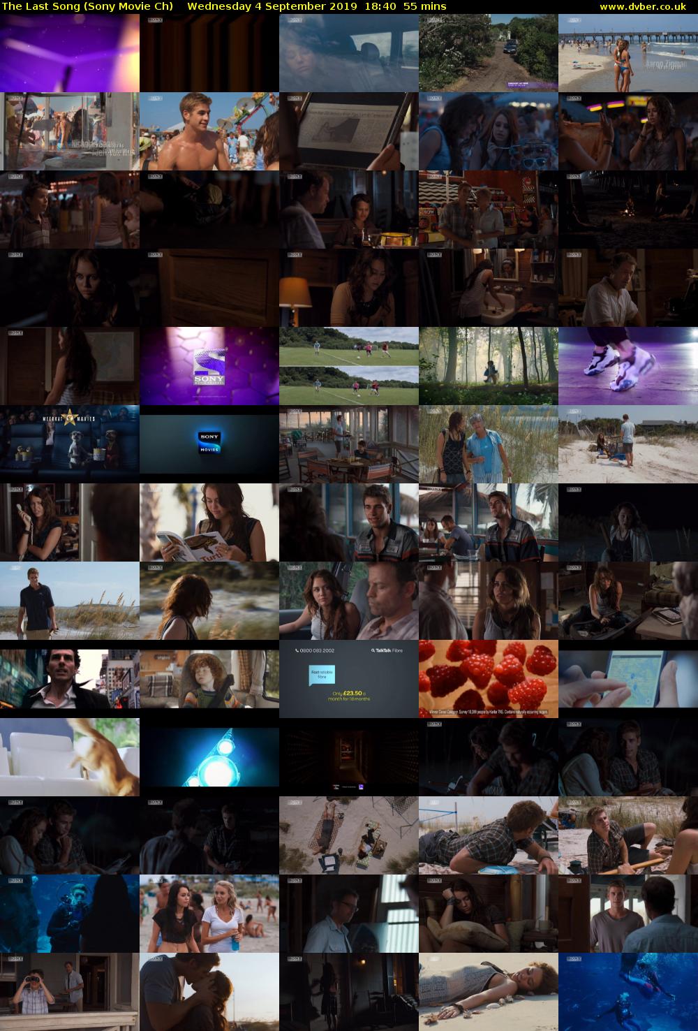 The Last Song (Sony Movie Ch) Wednesday 4 September 2019 18:40 - 19:35