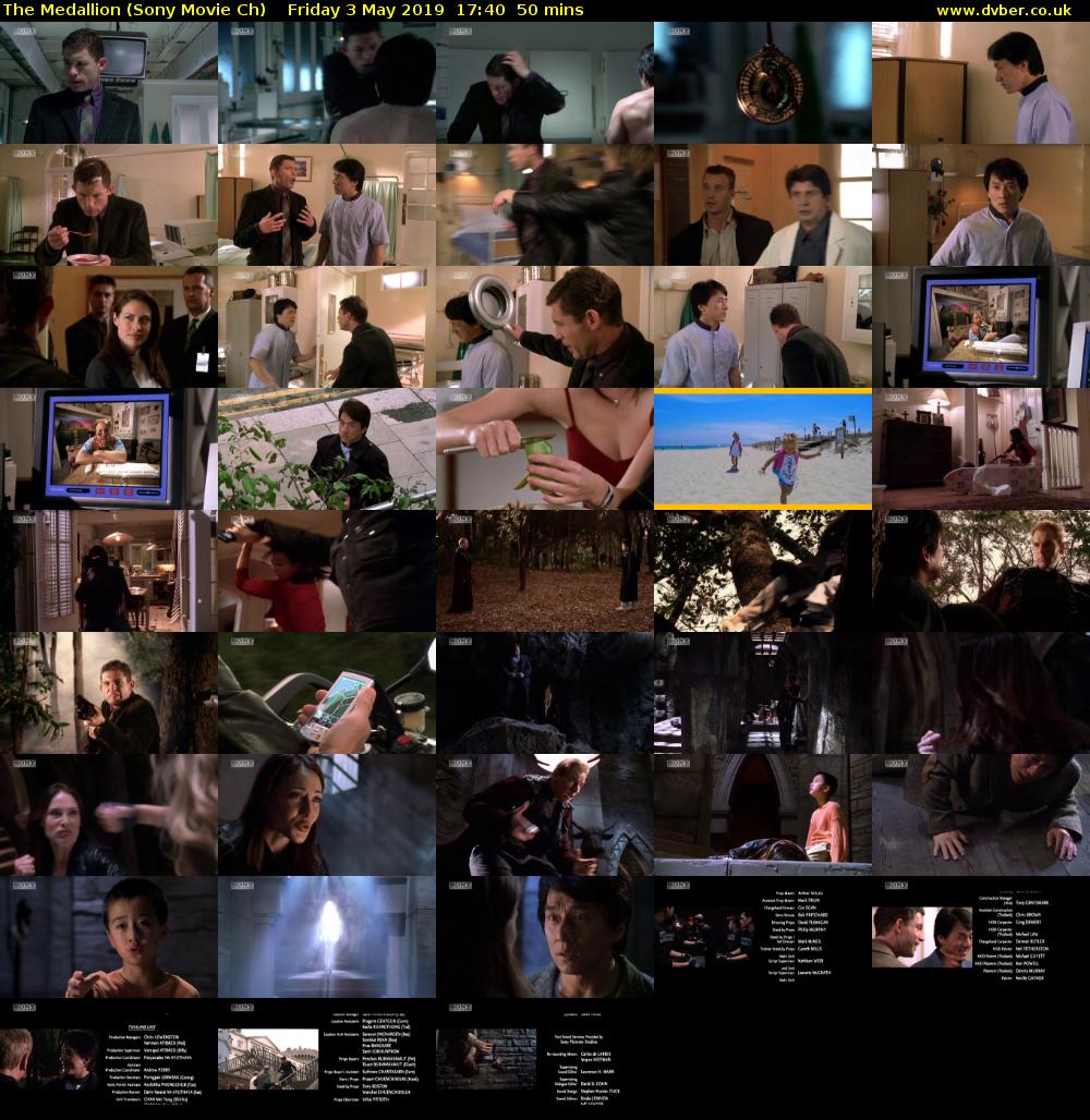 The Medallion (Sony Movie Ch) Friday 3 May 2019 17:40 - 18:30