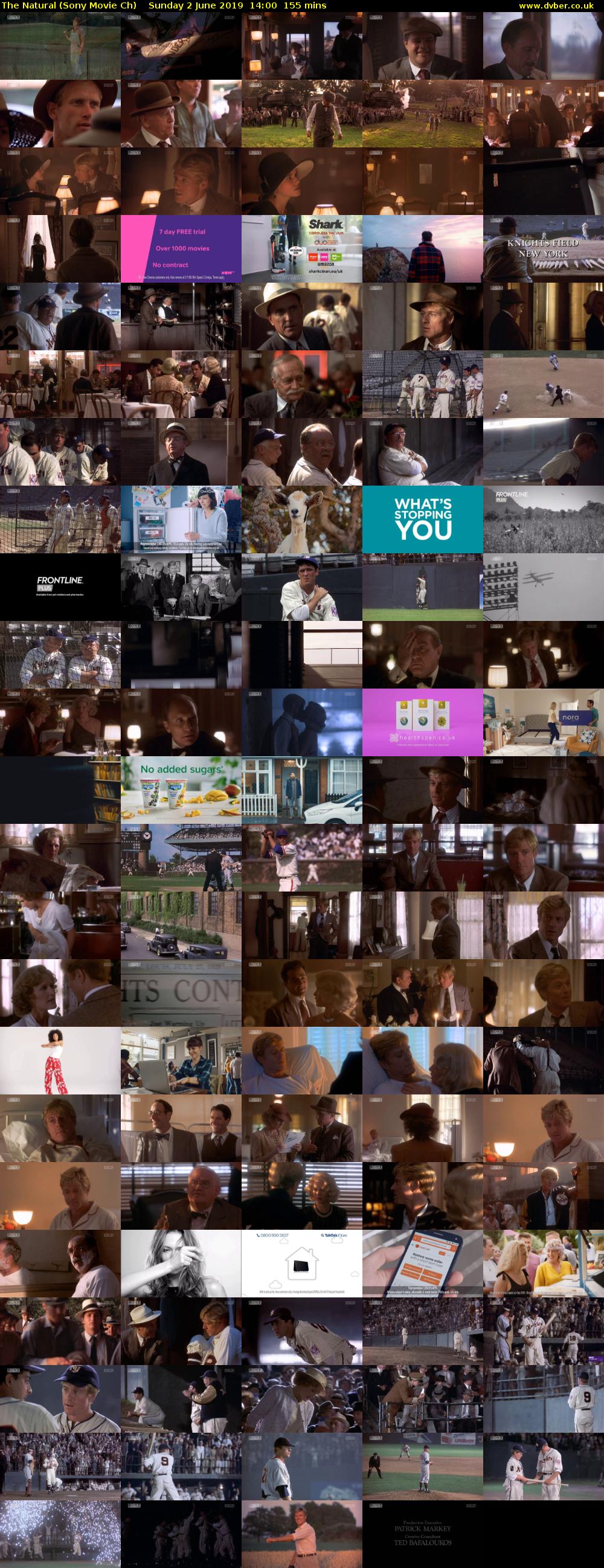 The Natural (Sony Movie Ch) Sunday 2 June 2019 14:00 - 16:35