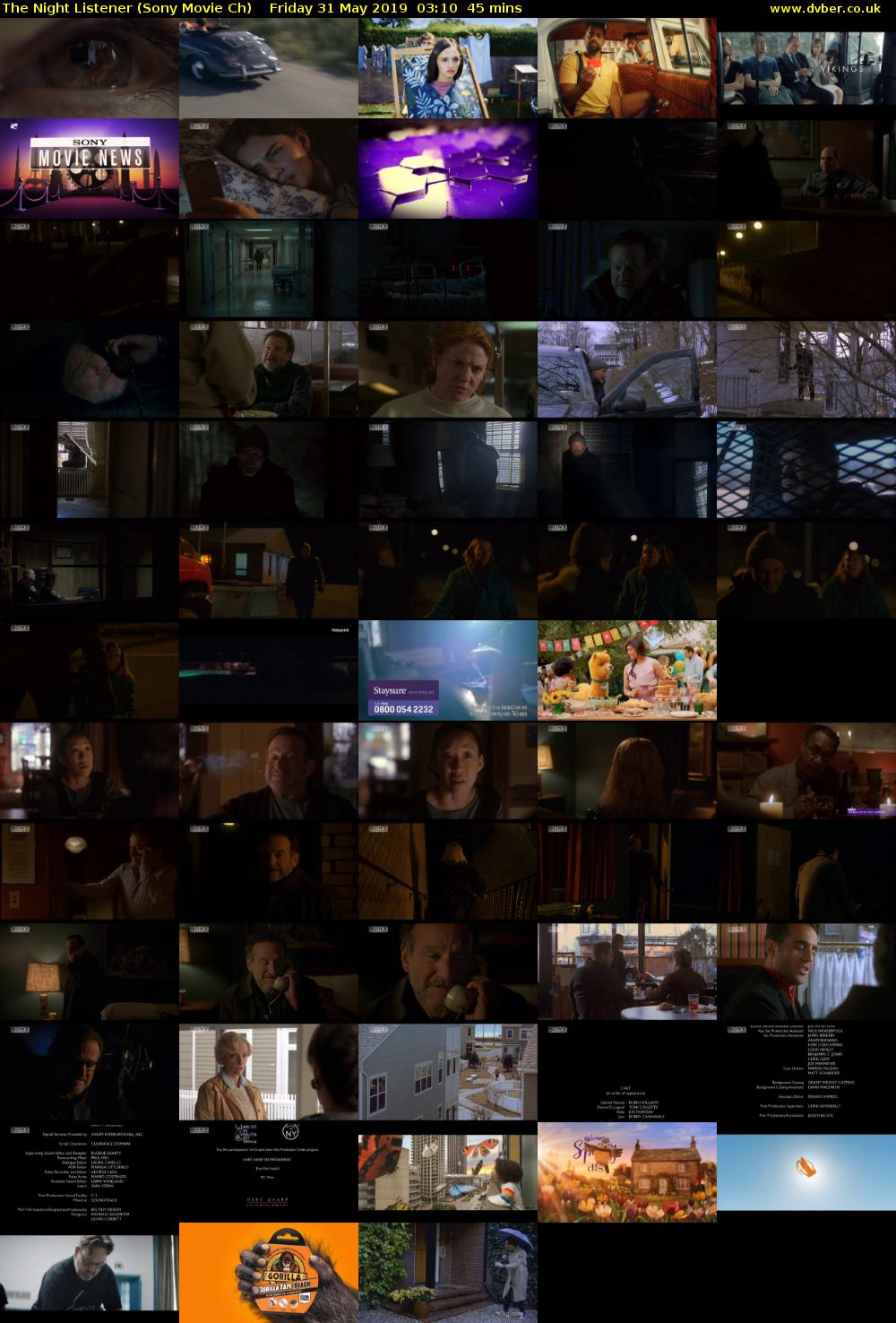 The Night Listener (Sony Movie Ch) Friday 31 May 2019 03:10 - 03:55