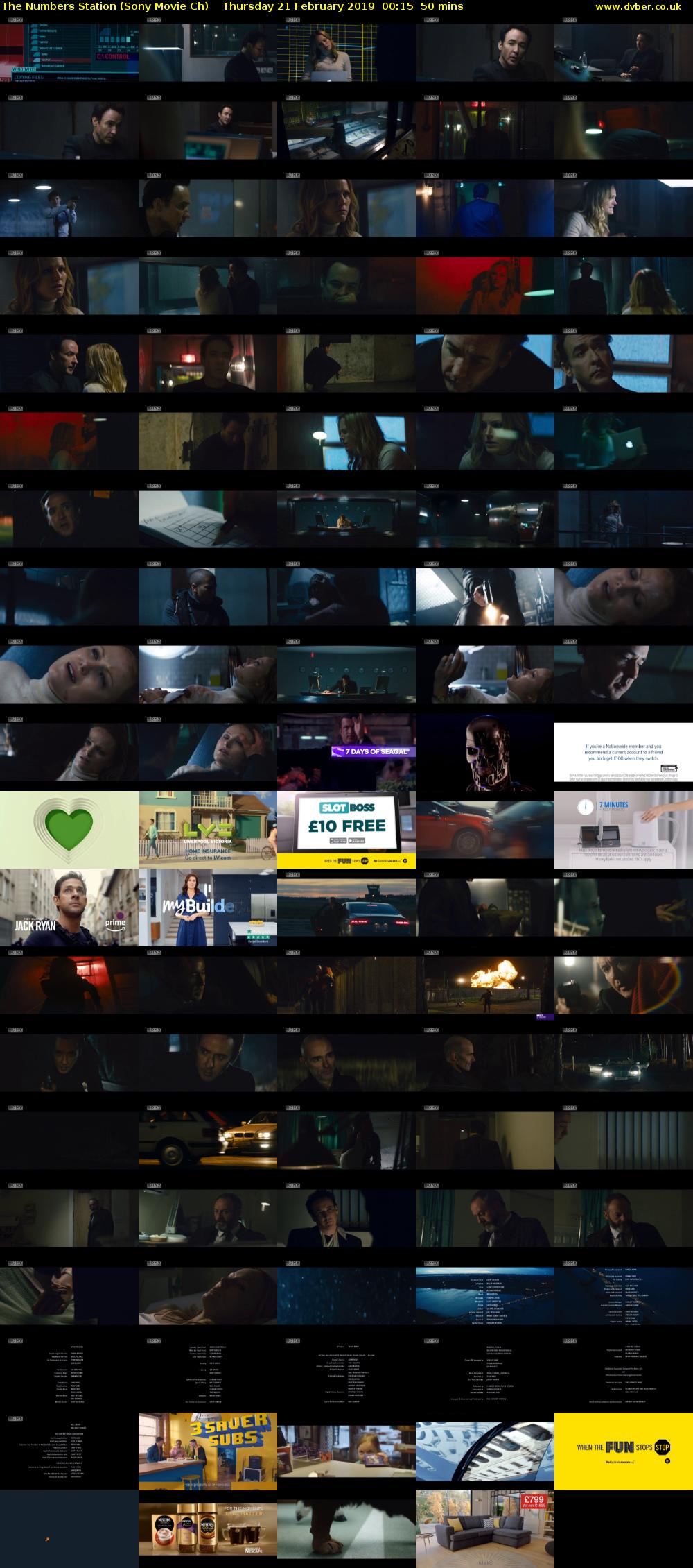 The Numbers Station (Sony Movie Ch) Thursday 21 February 2019 00:15 - 01:05