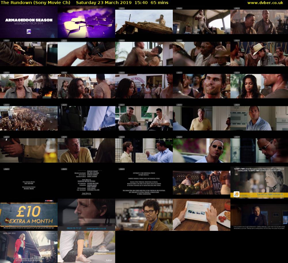 The Rundown (Sony Movie Ch) Saturday 23 March 2019 15:40 - 16:45