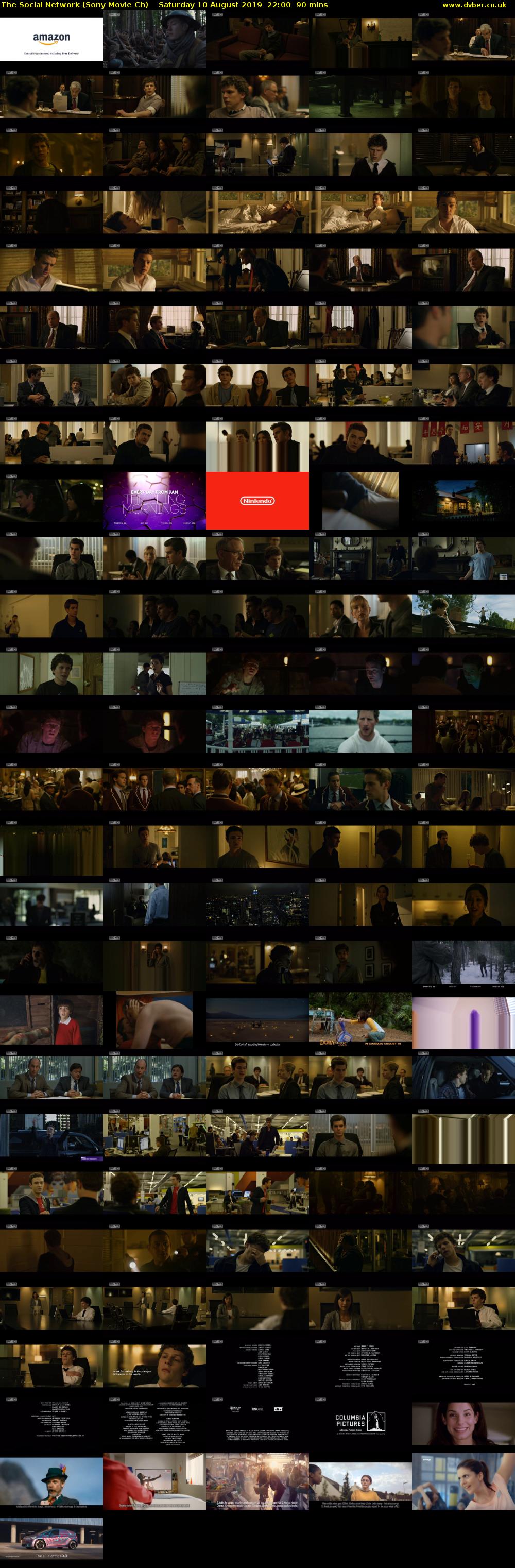 The Social Network (Sony Movie Ch) Saturday 10 August 2019 22:00 - 23:30