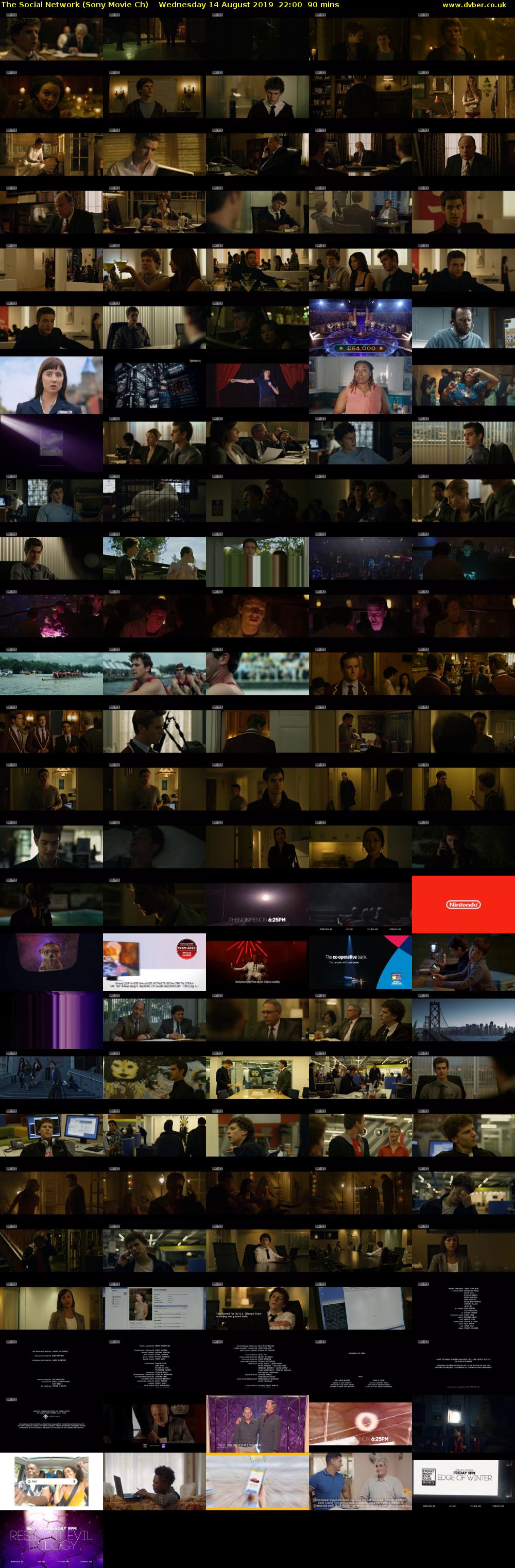The Social Network (Sony Movie Ch) Wednesday 14 August 2019 22:00 - 23:30