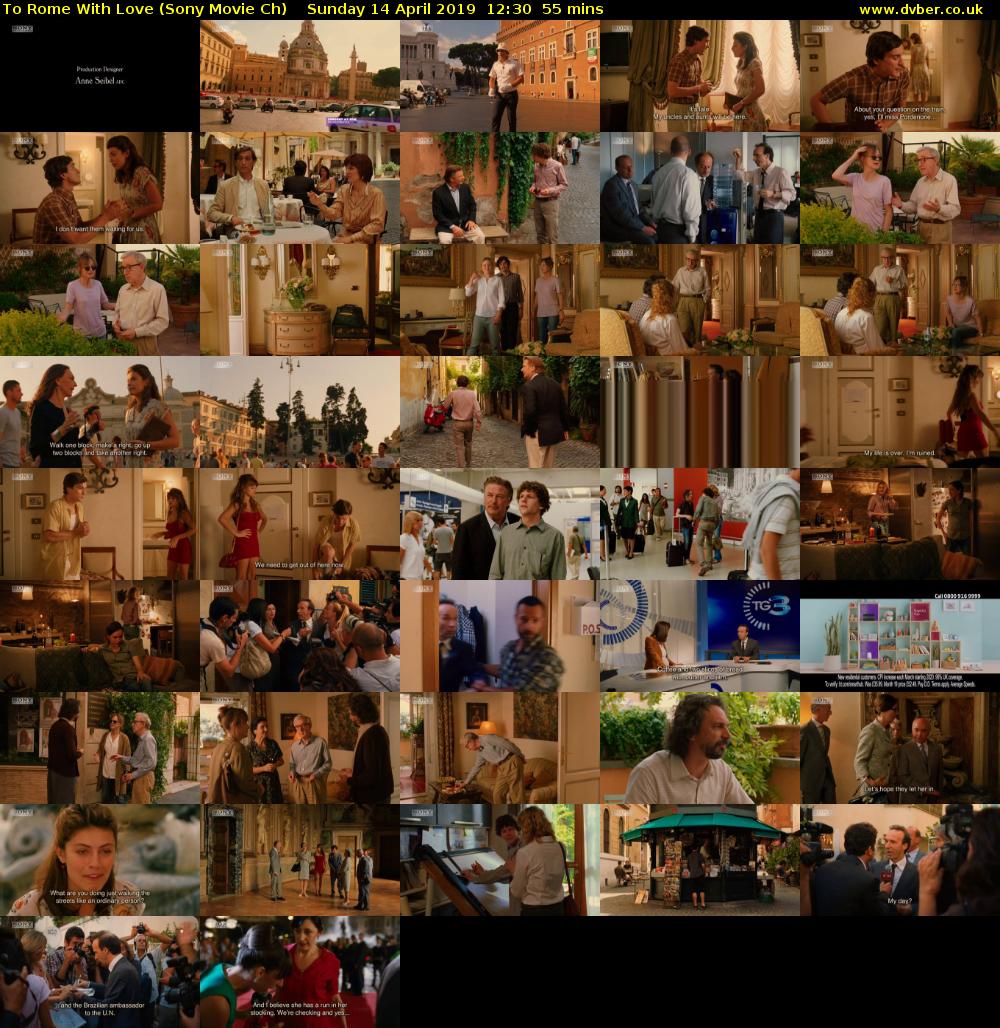 To Rome With Love (Sony Movie Ch) Sunday 14 April 2019 12:30 - 13:25