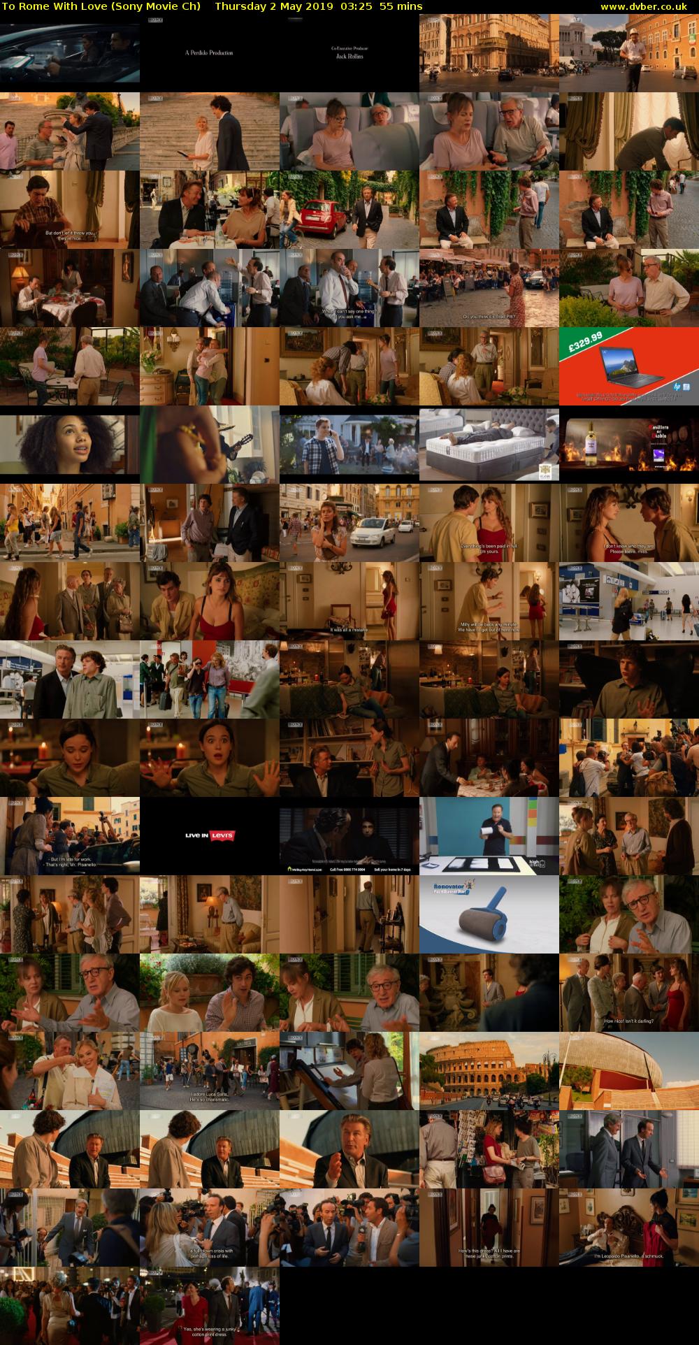 To Rome With Love (Sony Movie Ch) Thursday 2 May 2019 03:25 - 04:20