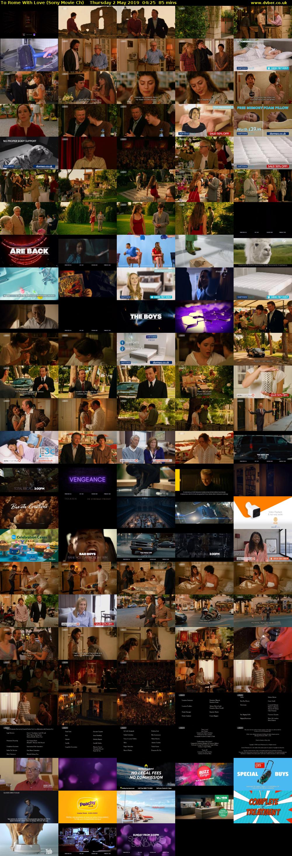 To Rome With Love (Sony Movie Ch) Thursday 2 May 2019 04:25 - 05:50