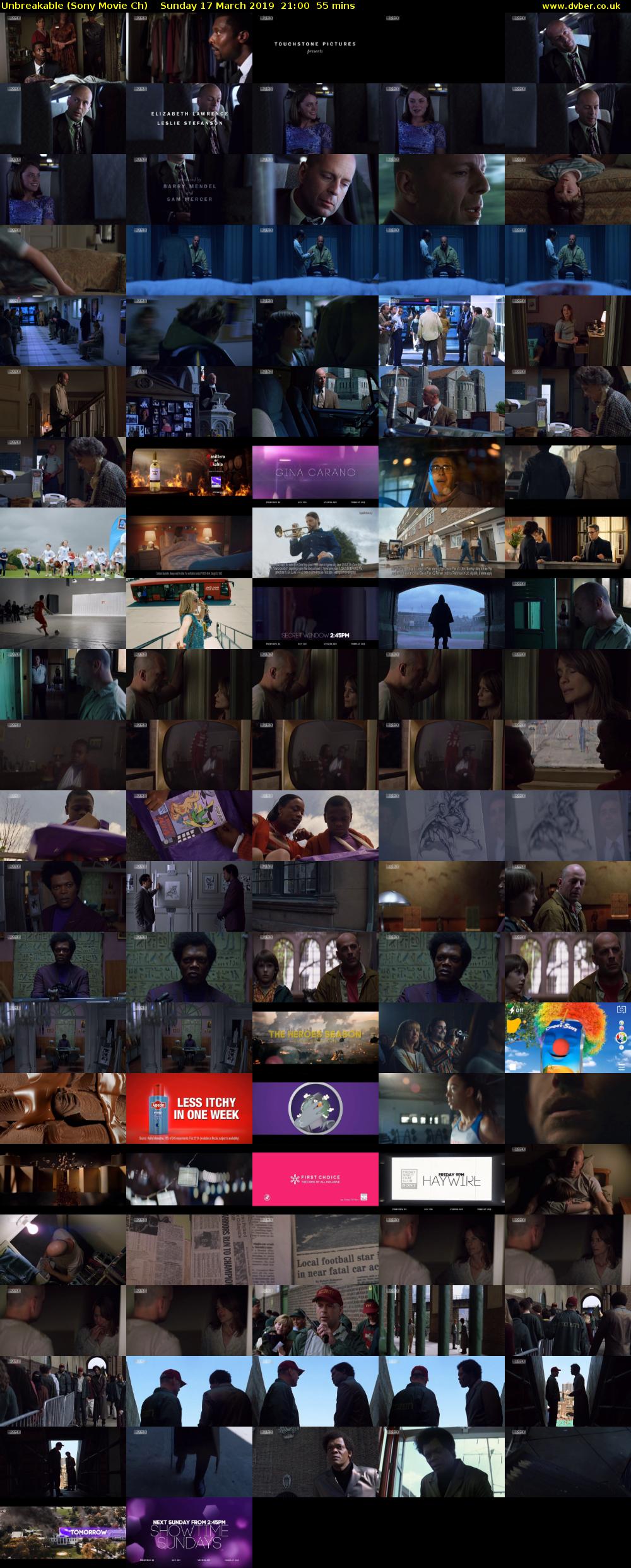 Unbreakable (Sony Movie Ch) Sunday 17 March 2019 21:00 - 21:55