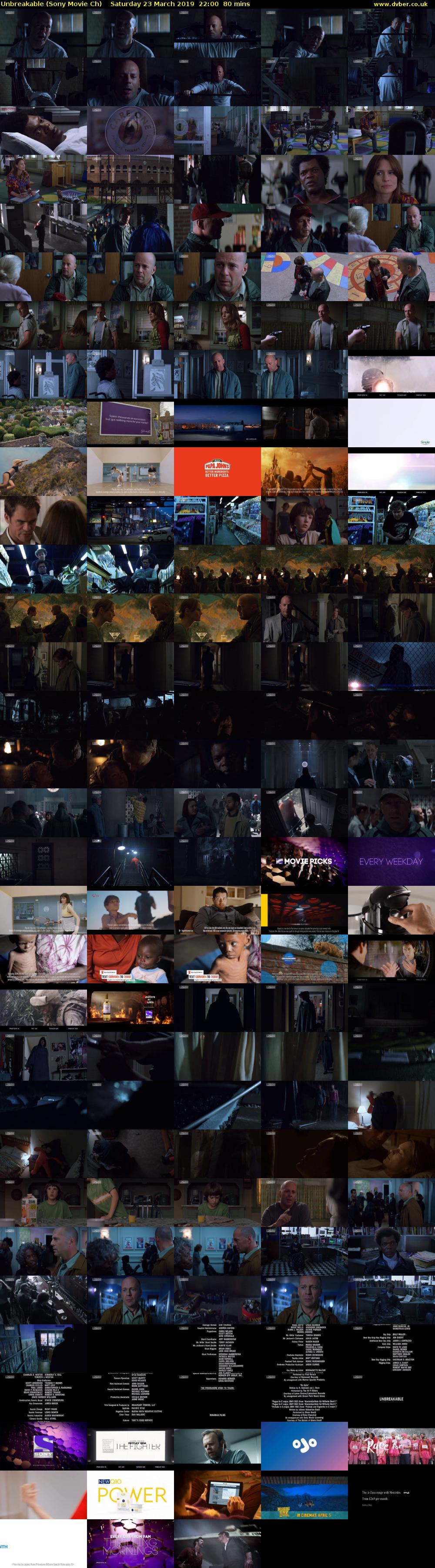 Unbreakable (Sony Movie Ch) Saturday 23 March 2019 22:00 - 23:20