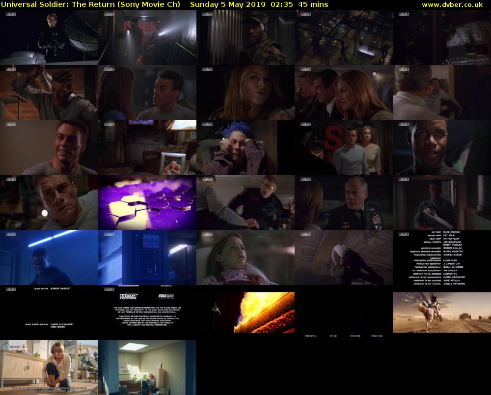 Universal Soldier: The Return (Sony Movie Ch) Sunday 5 May 2019 02:35 - 03:20
