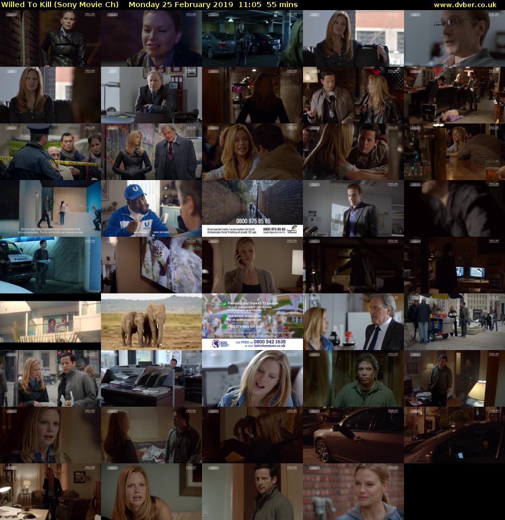 Willed To Kill (Sony Movie Ch) Monday 25 February 2019 11:05 - 12:00