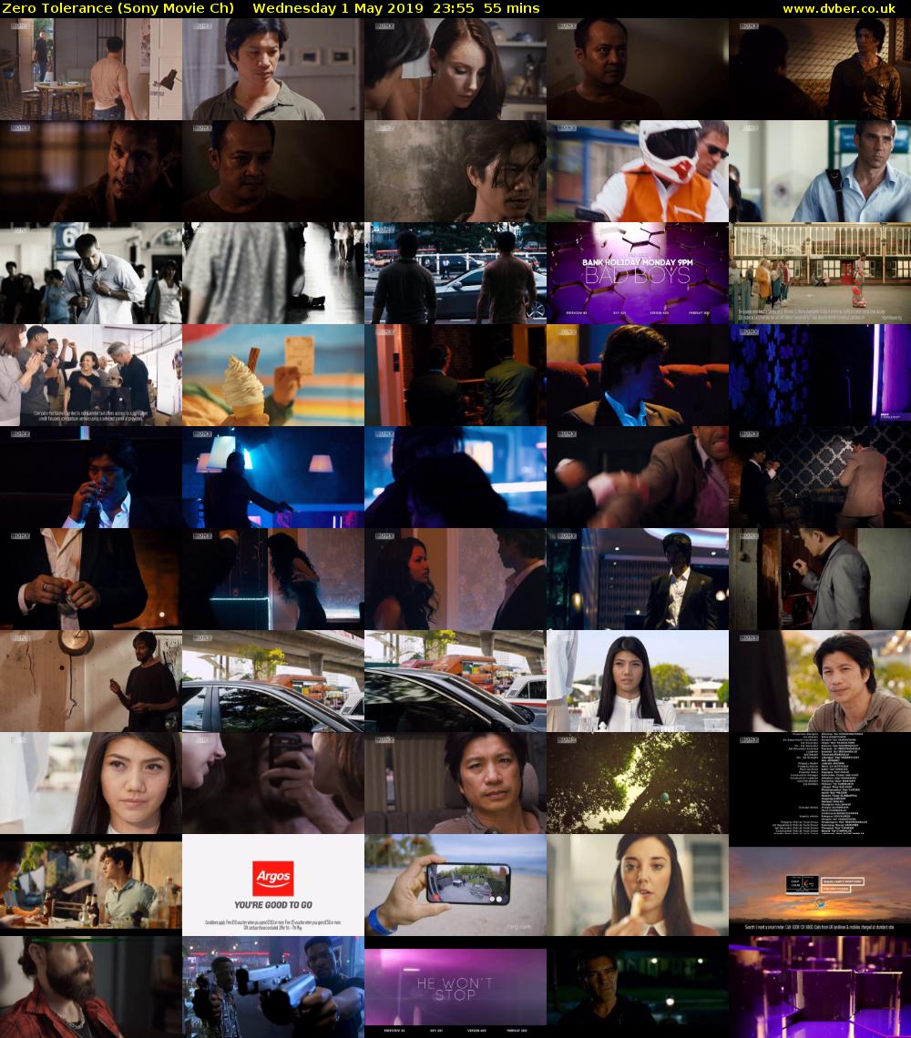 Zero Tolerance (Sony Movie Ch) Wednesday 1 May 2019 23:55 - 00:50