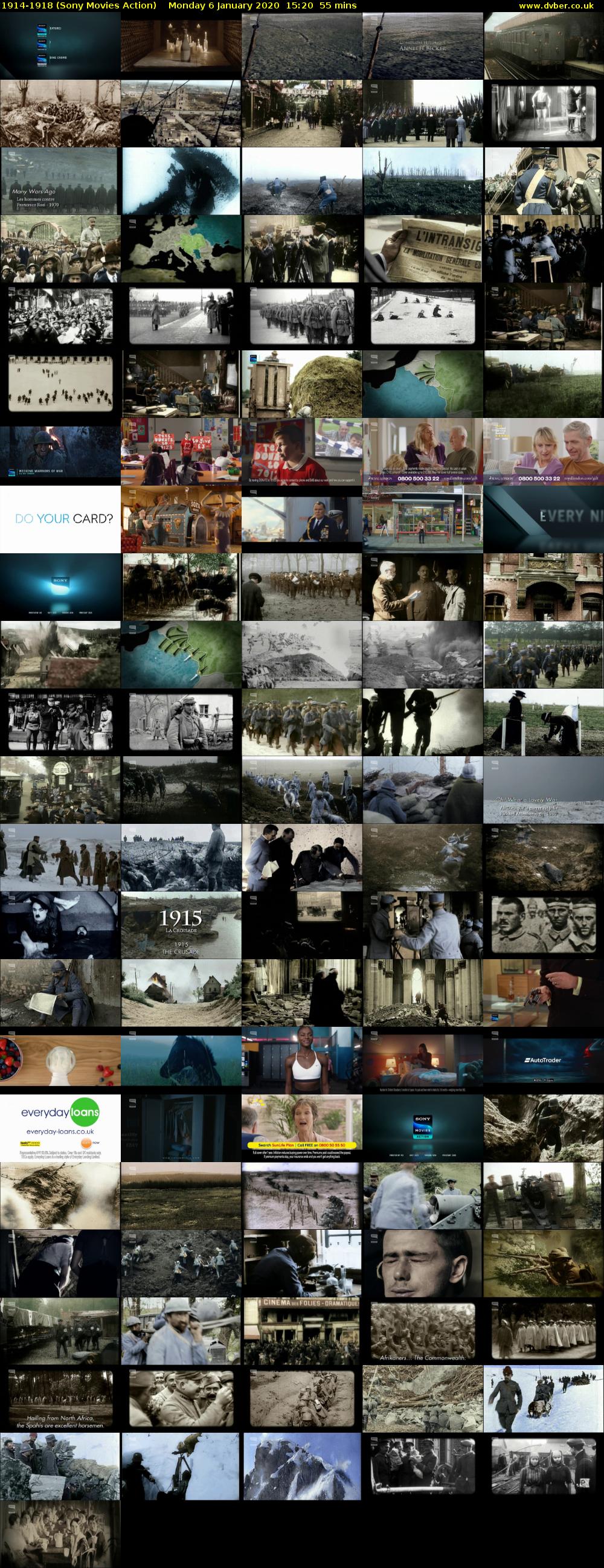 1914-1918 (Sony Movies Action) Monday 6 January 2020 15:20 - 16:15