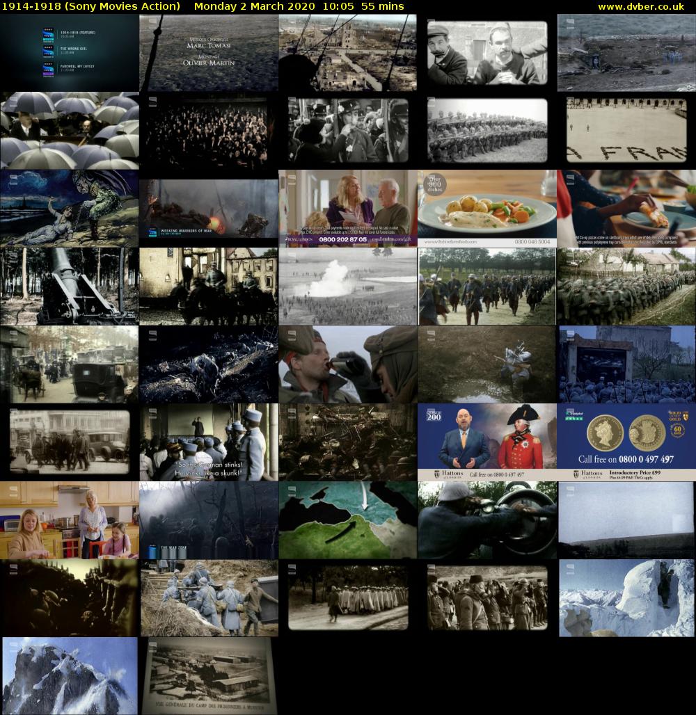 1914-1918 (Sony Movies Action) Monday 2 March 2020 10:05 - 11:00