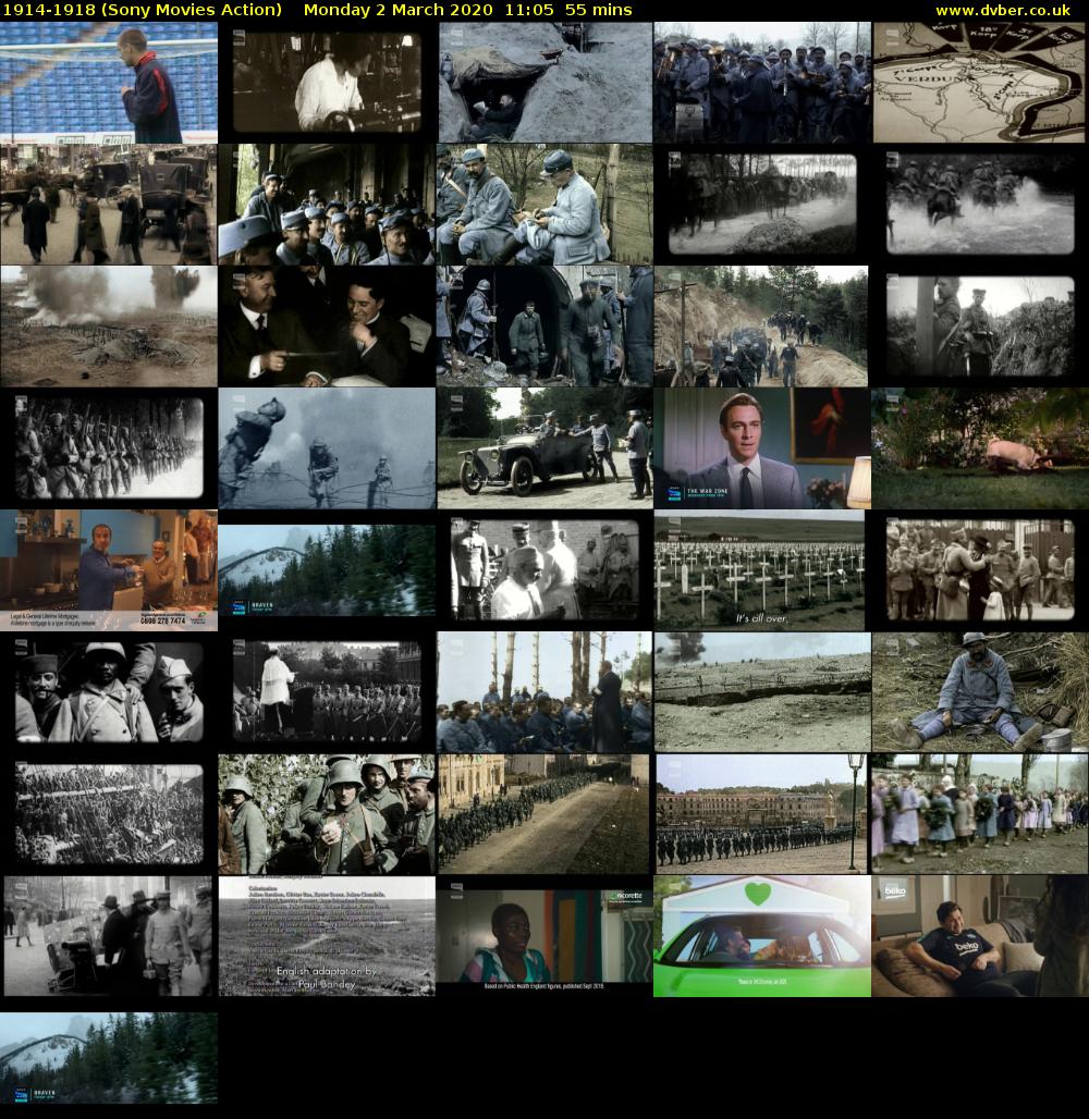 1914-1918 (Sony Movies Action) Monday 2 March 2020 11:05 - 12:00