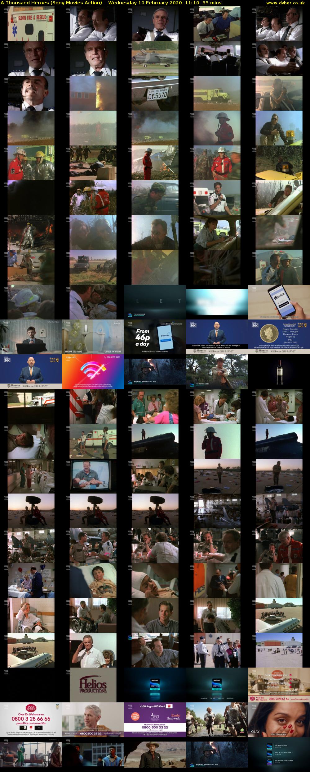 A Thousand Heroes (Sony Movies Action) Wednesday 19 February 2020 11:10 - 12:05