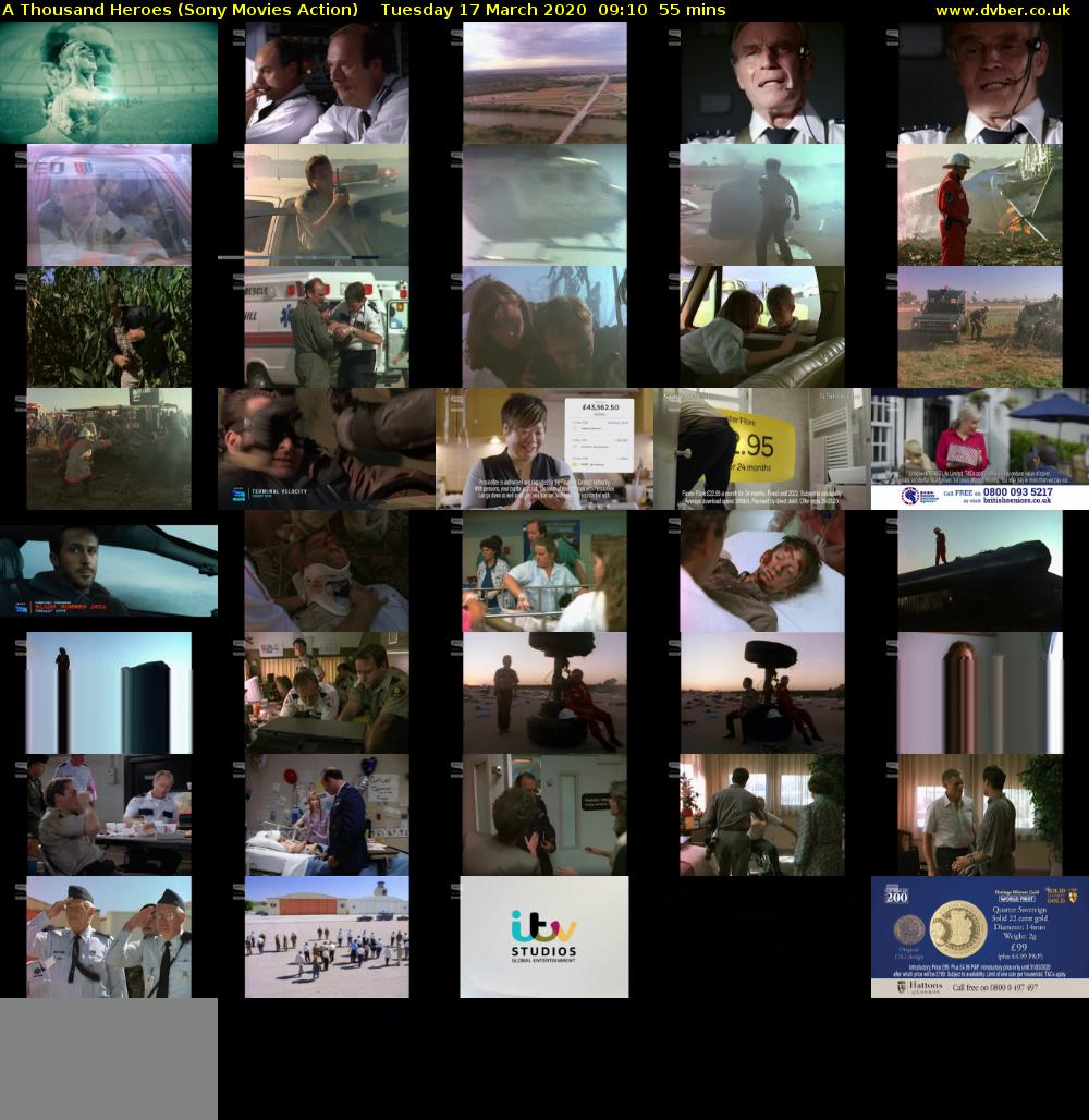 A Thousand Heroes (Sony Movies Action) Tuesday 17 March 2020 09:10 - 10:05