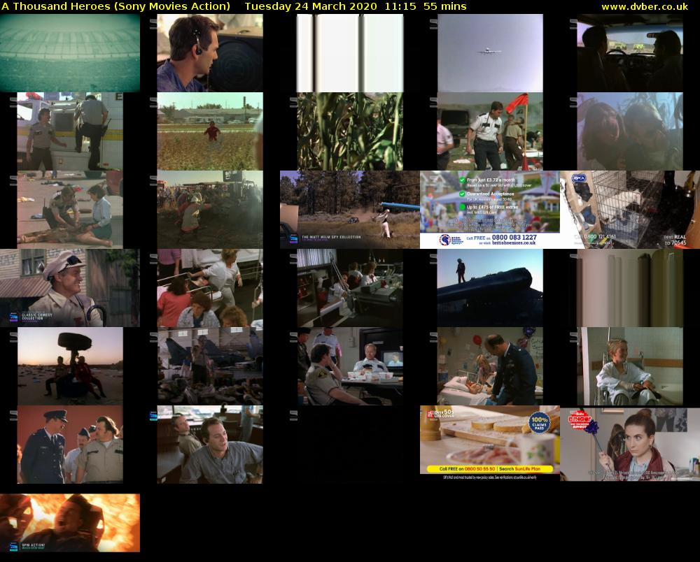 A Thousand Heroes (Sony Movies Action) Tuesday 24 March 2020 11:15 - 12:10
