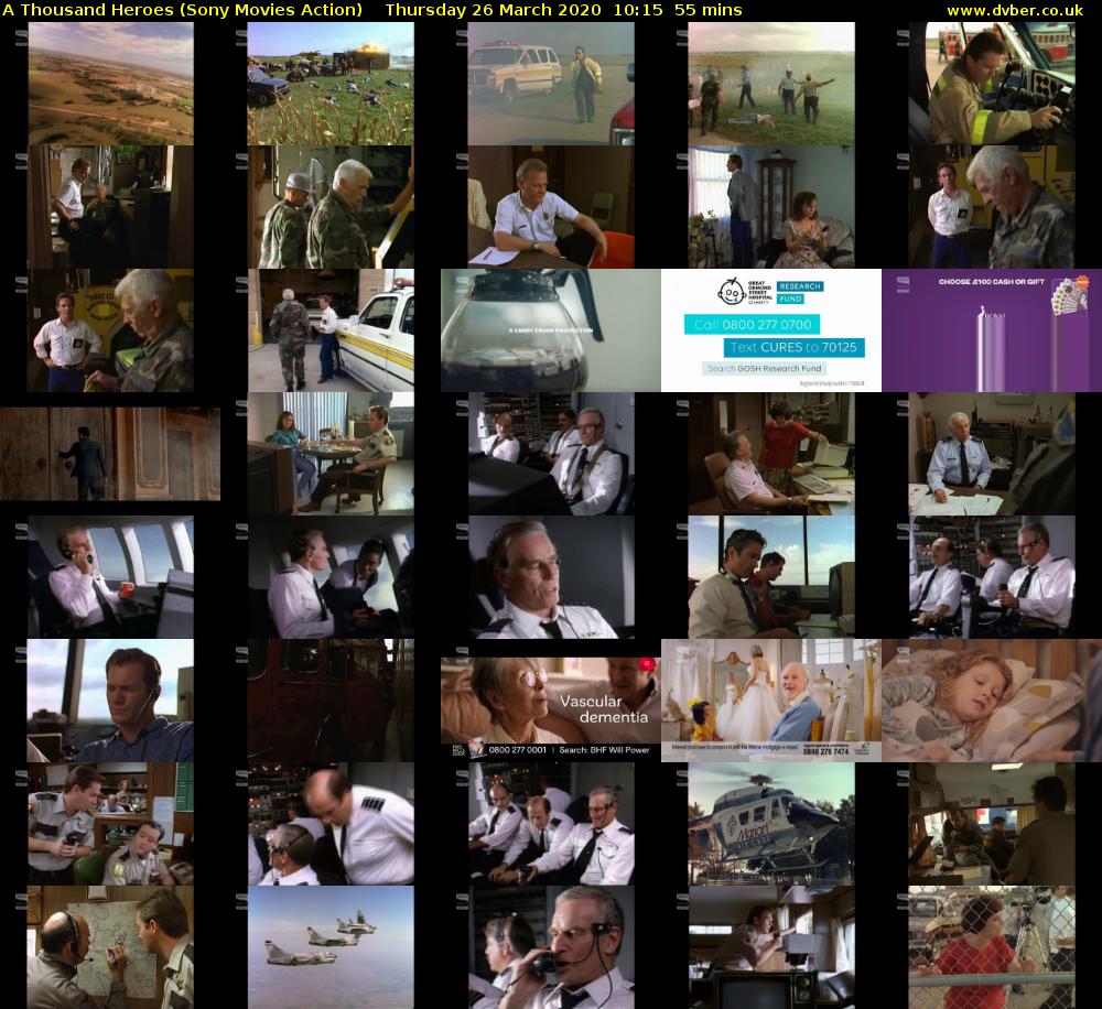 A Thousand Heroes (Sony Movies Action) Thursday 26 March 2020 10:15 - 11:10