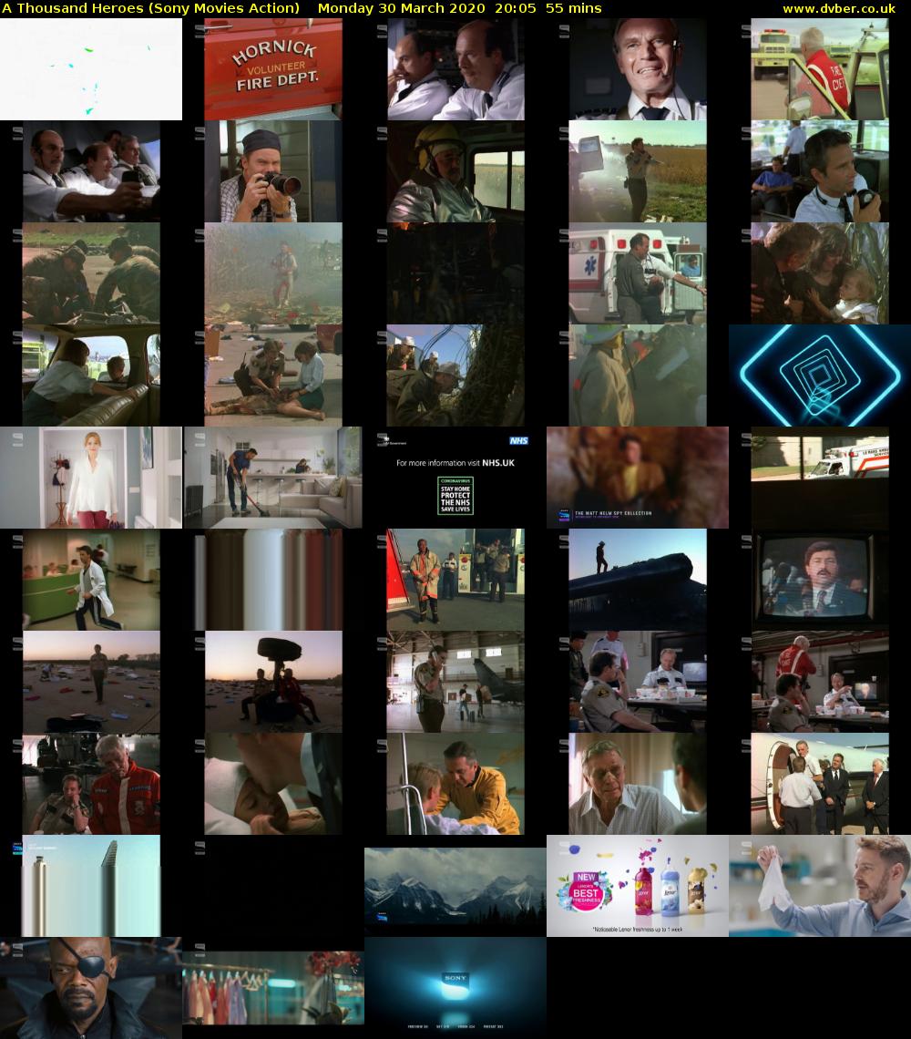 A Thousand Heroes (Sony Movies Action) Monday 30 March 2020 20:05 - 21:00