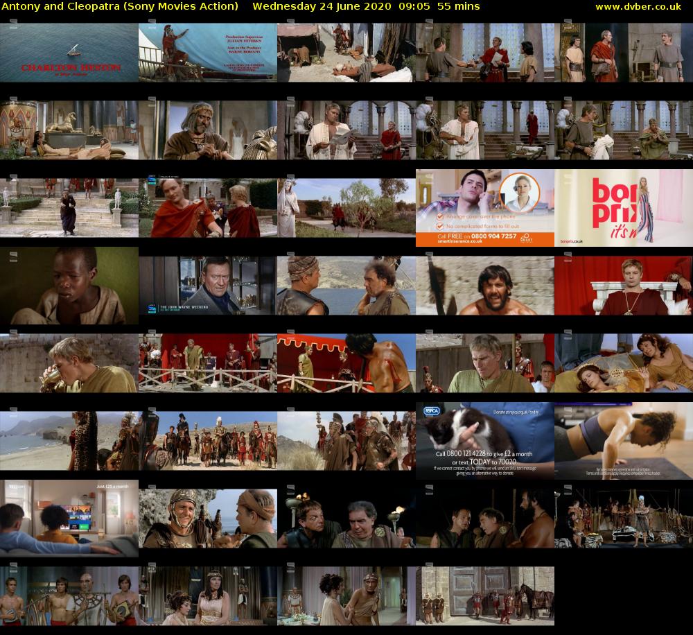 Antony and Cleopatra (Sony Movies Action) Wednesday 24 June 2020 09:05 - 10:00