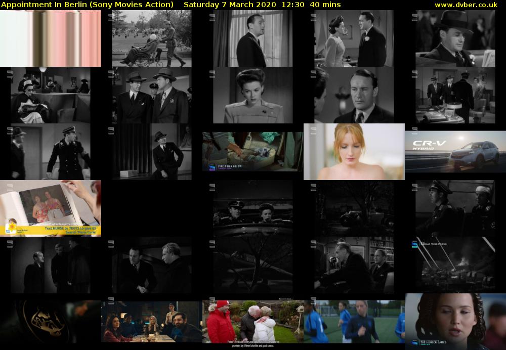 Appointment In Berlin (Sony Movies Action) Saturday 7 March 2020 12:30 - 13:10
